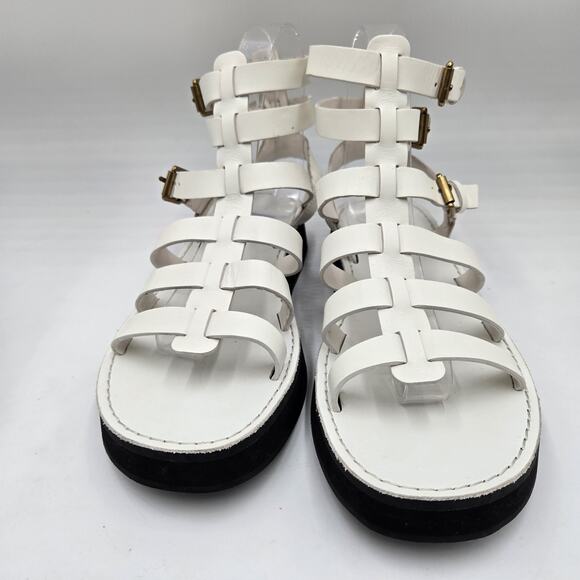 J. CREW Mallorca Women 6.5M White Leather Strappy Gladiator Sandals - Picture 2 of 7